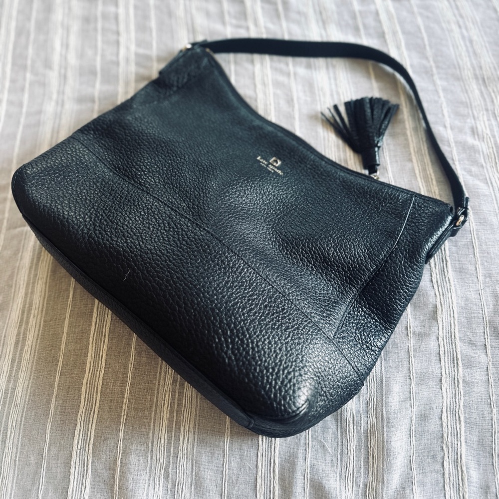 KATE SPADE Black Pebbled Leather Hobo Shoulder Bag